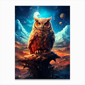 Owl In The Night Sky 1 Canvas Print