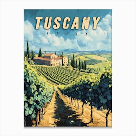 Vintage Tuscany Italy Poster Canvas Print