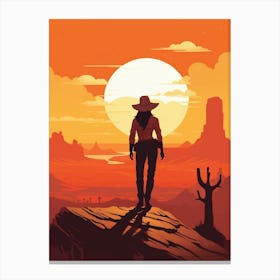 Sunset Cowgirl Canvas Print