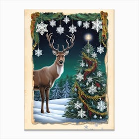 William Morris Christmas Deer 2 Canvas Print