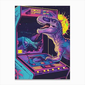 Dinosaur Retro Video Game Illustration 2 Canvas Print