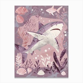 Purple Lemon Shark Illustration 1 Canvas Print