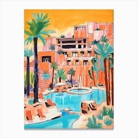 Sanctuary On Camelback Mountain Resort & Spa   Scottsdale, Arizona   Resort Storybook Illustration 2 Canvas Print