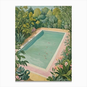 Swimming Pool In A Tropical Garden Canvas Print