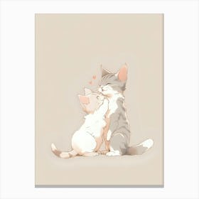 Cute Kittens Kissing Canvas Print