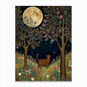 William Morris Cat In The Moonlight 16 Canvas Print