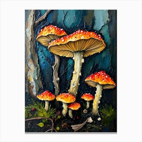 Mushrooms In The Woods Canvas Print