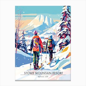 Stowe Mountain Resort   Vermont Usa, Ski Resort Poster Illustration 0 Canvas Print