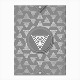 Geometric Glyph Sigil with Hex Array Pattern in Gray n.0130 Canvas Print