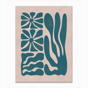 Floral Coral Cut Out Canvas Print