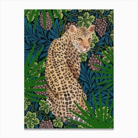 Leopard And Grapes (William Morris) Canvas Print