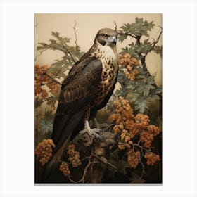 Dark And Moody Botanical Osprey 2 Canvas Print