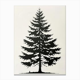 Hemlock Tree Simple Geometric Nature Stencil 1 Canvas Print