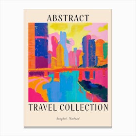 Abstract Travel Collection Poster Bangkok Thailand 3 Canvas Print