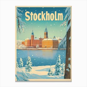 Aihrgdesign A Mid Century Modern Travel Poster For Stockholm 3 Canvas Print