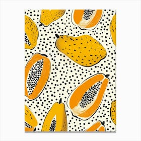 Seamless Pattern With Papayas 2 Canvas Print