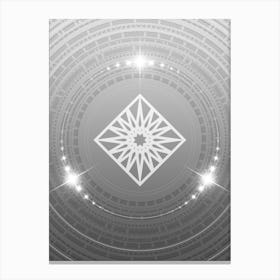 Geometric Glyph in White and Silver with Sparkle Array n.0113 Canvas Print