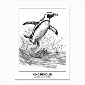 Penguin Jumping Out Of Water Poster 6 Canvas Print