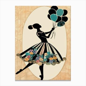 Ballerina With Balloons  Canvas Print