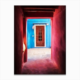 Door At The End Of A Passage Burano Canvas Print