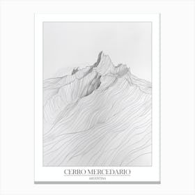 Cerro Mercedario Argentina Line Drawing 4 Poster Canvas Print