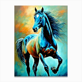Blue Horse Painting 2 Canvas Print