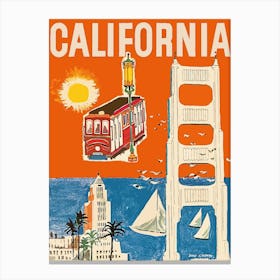 California, Collage Of San Francisco Attractions Canvas Print