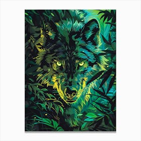 Wolf In The Jungle 20 Canvas Print