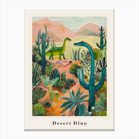Abstract Dinosaur In The Desert Painting 2 Poster Canvas Print