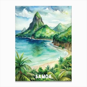 Samoa National Park Watercolor Painting Canvas Print