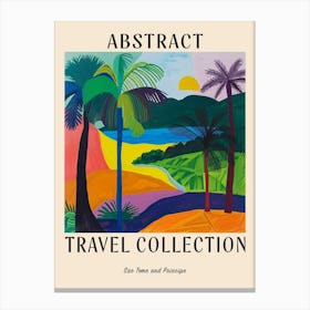 Abstract Travel Collection Poster Sao Tome And Principe 2 Canvas Print