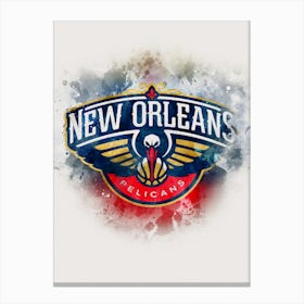 New Orleans Pelicans Paint Canvas Print