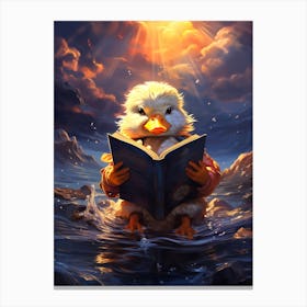 Duck Reading A Book Canvas Print