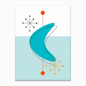 Retro Mid Century Atomic Space Age 22 Blue Canvas Print