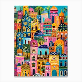 Kitsch Colourful Mumbai Cityscape 1 Canvas Print