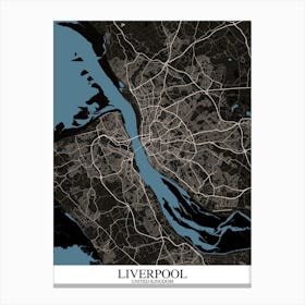 Liverpool Black Blue Canvas Print