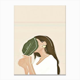 Girl With A Leaf Canvas Print