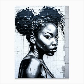 Graffiti Mural Of Beautiful Black Woman 55 Canvas Print