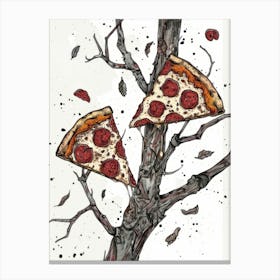 Pizza In The Tree Canvas Print