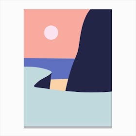 Minimalist Sunset Beach View Canvas Print