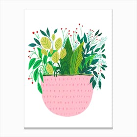 Pink Potted Plant Canvas Print