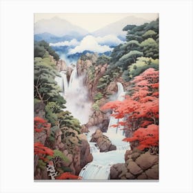 Nachi Falls In Wakayama, Ukiyo E Drawing 2 Canvas Print