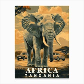 Vintage Tanzania: Safari Adventure Poster Canvas Print