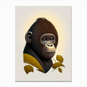 Baby Gorilla, Gorillas Cute Kawaii 2 Canvas Print