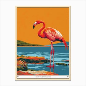 Greater Flamingo South America Chile Tropical Illustration 1 Poster Canvas Print