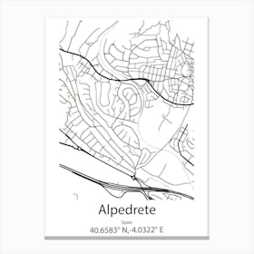 Alpedrete,Spain Minimalist Map Leinwandbild