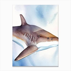 Goblin Shark 5 Watercolour Canvas Print