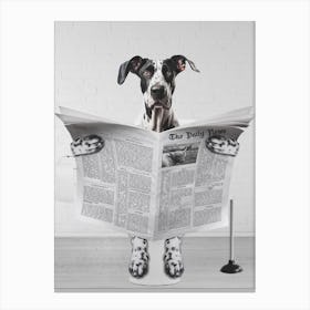 Great Dane Funny Bathroom Canvas Print