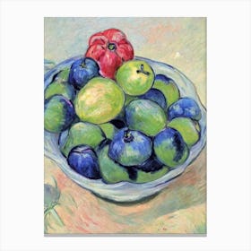 Feijoa 1 Vintage Sketch Fruit Canvas Print