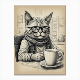 Cat With Glasses Canvas Print Canvas Print